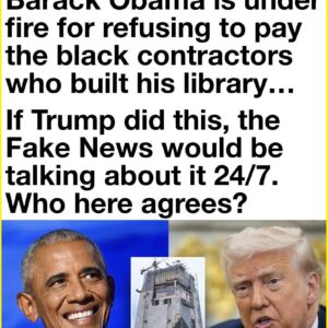 Barack Obama is under fire for refusing to pay the black contractors who built his library. If Trump did this, the Fake News would be talking about it 24/7.